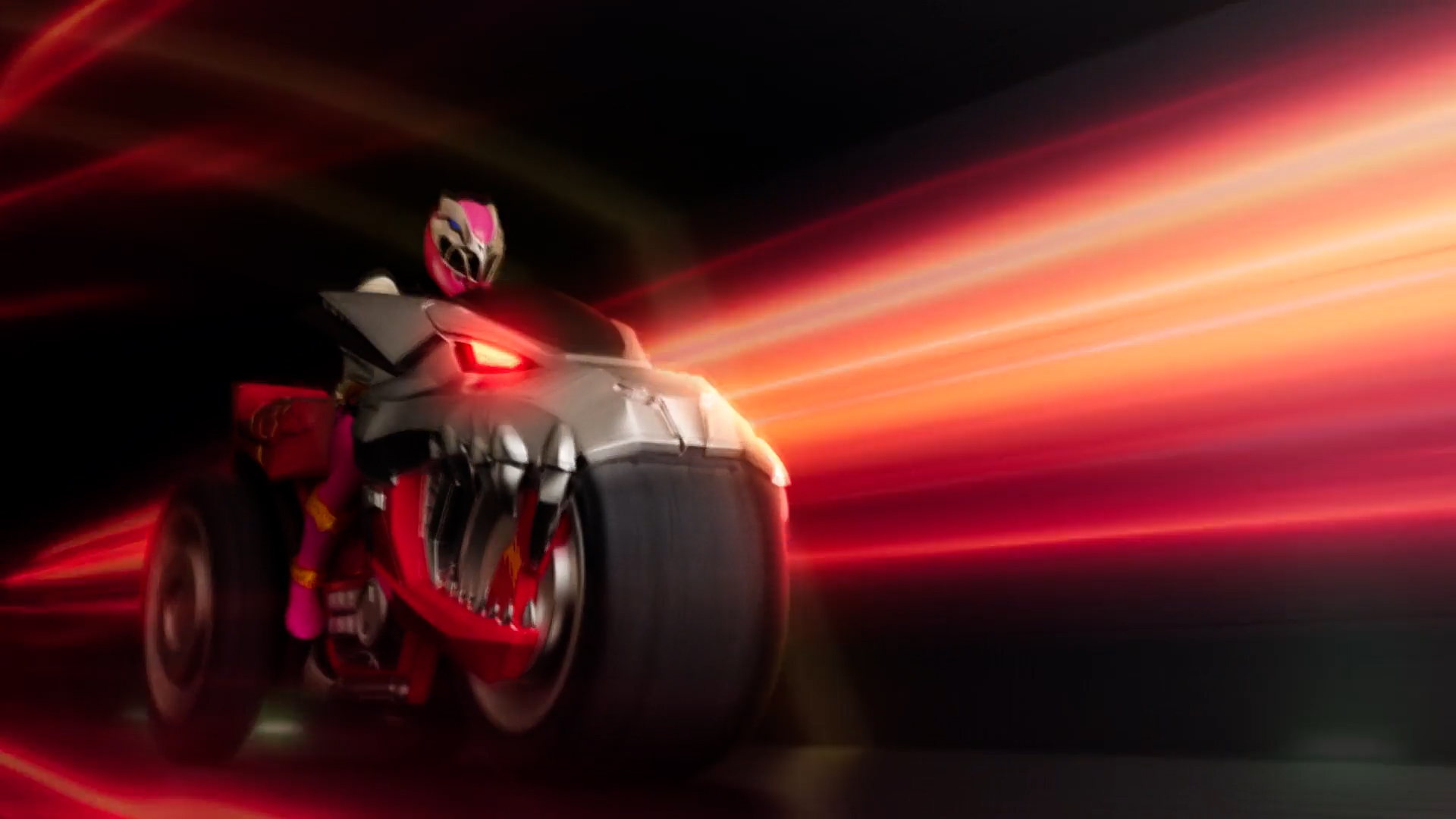 Ranger Rose sur la Moto Dino Fury